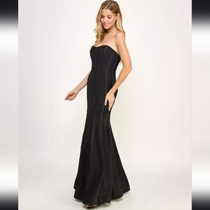 NWT Speechless Juniors Corset Strapless Gown in Black Size 9